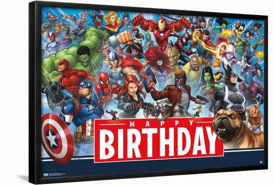 Marvel - Happy Birthday-Trends International-Framed Poster