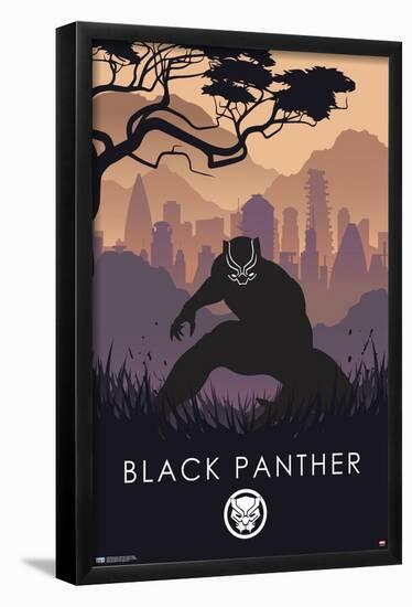 Marvel Heroic Silhouette - Black Panther-Trends International-Framed Poster