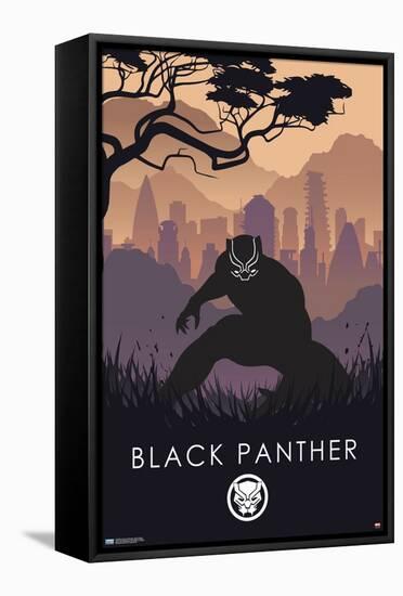 Marvel Heroic Silhouette - Black Panther-Trends International-Framed Stretched Canvas