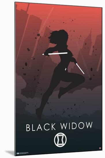 Marvel Heroic Silhouette - Black Widow-Trends International-Mounted Poster