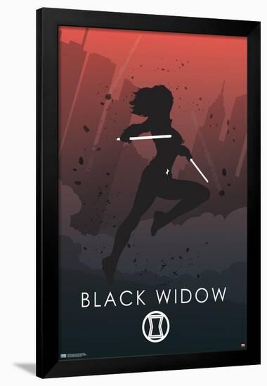 Marvel Heroic Silhouette - Black Widow-Trends International-Framed Poster