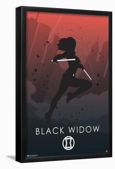 Marvel Heroic Silhouette - Black Widow-Trends International-Framed Poster