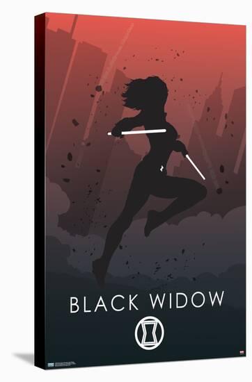 Marvel Heroic Silhouette - Black Widow-Trends International-Stretched Canvas