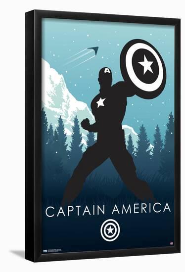 Marvel Heroic Silhouette - Captain America-Trends International-Framed Poster