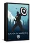 Marvel Heroic Silhouette - Captain America-Trends International-Framed Stretched Canvas