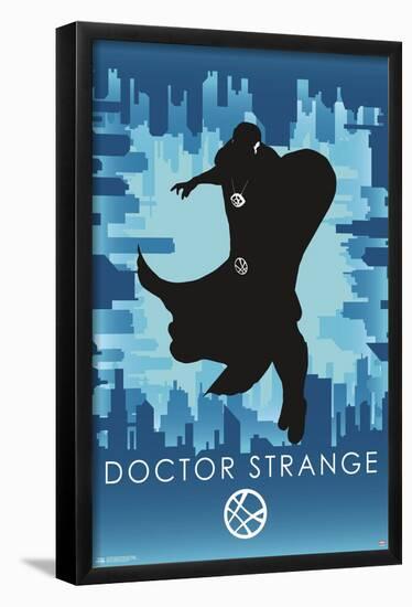 Marvel Heroic Silhouette - Doctor Strange-Trends International-Framed Poster