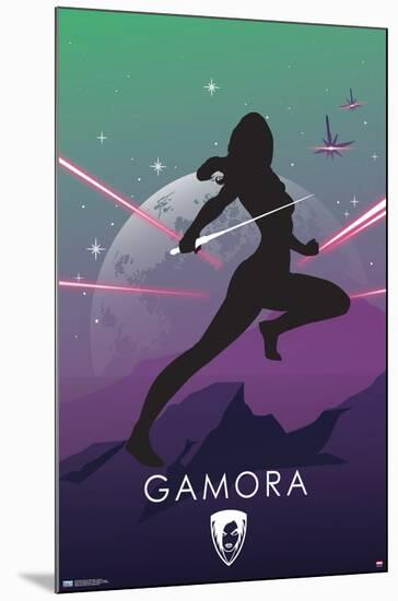 Marvel Heroic Silhouette - Gamora-Trends International-Mounted Poster