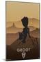Marvel Heroic Silhouette - Groot-Trends International-Mounted Poster
