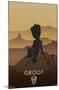 Marvel Heroic Silhouette - Groot-Trends International-Mounted Poster