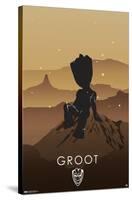 Marvel Heroic Silhouette - Groot-Trends International-Stretched Canvas