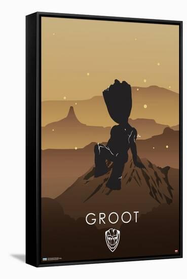 Marvel Heroic Silhouette - Groot-Trends International-Framed Stretched Canvas