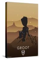 Marvel Heroic Silhouette - Groot-Trends International-Stretched Canvas