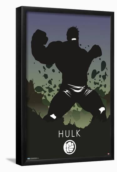 Marvel Heroic Silhouette - Hulk-Trends International-Framed Poster