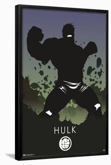 Marvel Heroic Silhouette - Hulk-Trends International-Framed Poster