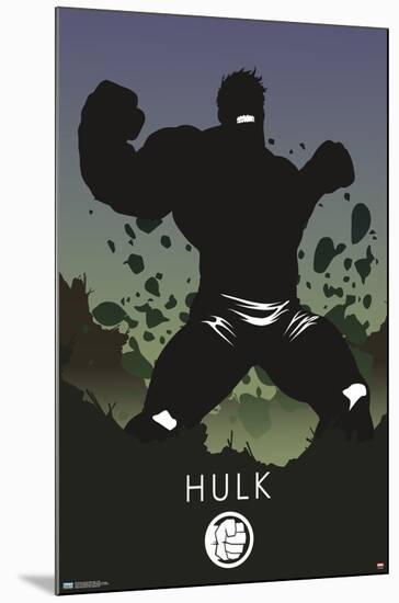 Marvel Heroic Silhouette - Hulk-Trends International-Mounted Poster