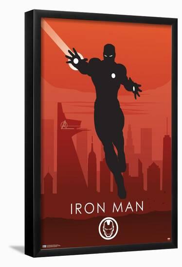 Marvel Heroic Silhouette - Iron Man-Trends International-Framed Poster