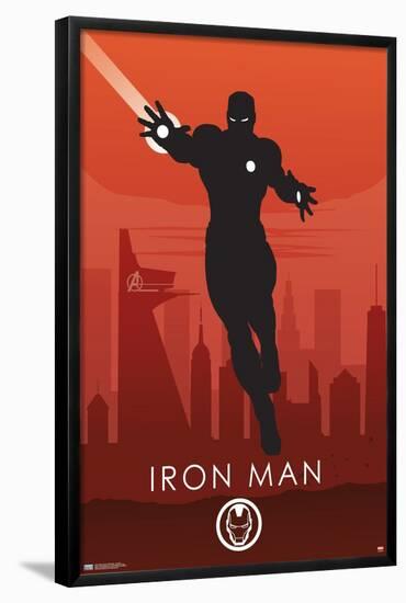 Marvel Heroic Silhouette - Iron Man-Trends International-Framed Poster