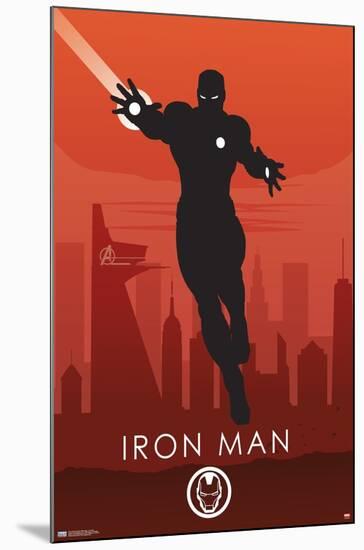 Marvel Heroic Silhouette - Iron Man-Trends International-Mounted Poster