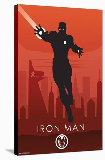 Marvel Heroic Silhouette - Iron Man-Trends International-Stretched Canvas