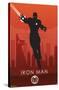 Marvel Heroic Silhouette - Iron Man-Trends International-Stretched Canvas