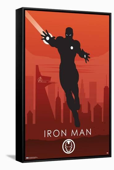 Marvel Heroic Silhouette - Iron Man-Trends International-Framed Stretched Canvas