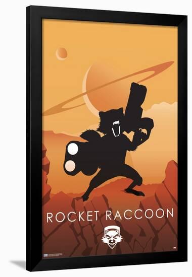 Marvel Heroic Silhouette - Rocket Raccoon-Trends International-Framed Poster