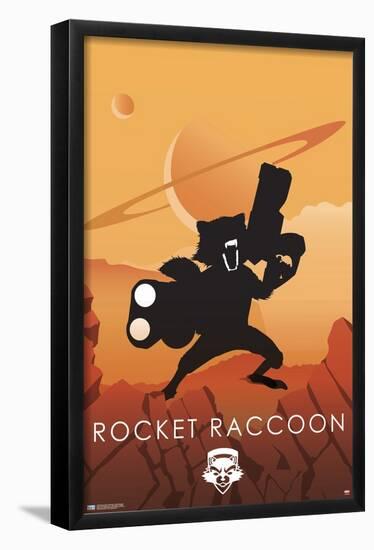 Marvel Heroic Silhouette - Rocket Raccoon-Trends International-Framed Poster