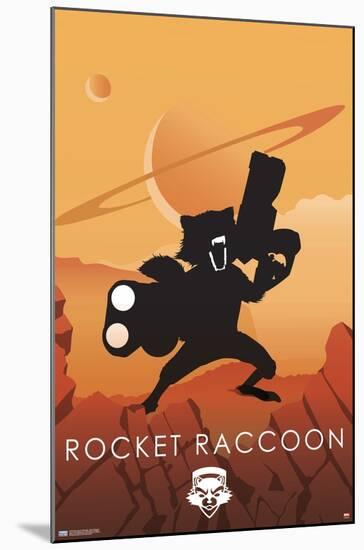 Marvel Heroic Silhouette - Rocket Raccoon-Trends International-Mounted Poster