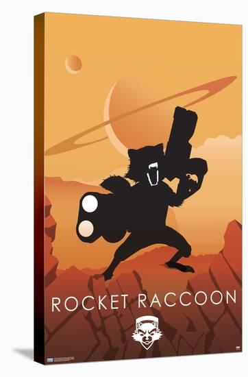 Marvel Heroic Silhouette - Rocket Raccoon-Trends International-Stretched Canvas