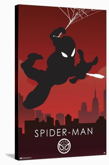 Marvel Heroic Silhouette - Spider-Man-Trends International-Stretched Canvas