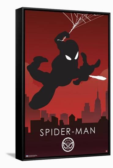 Marvel Heroic Silhouette - Spider-Man-Trends International-Framed Stretched Canvas