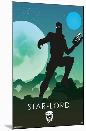 Marvel Heroic Silhouette - Star Lord-Trends International-Mounted Poster