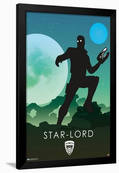 Marvel Heroic Silhouette - Star Lord-Trends International-Framed Poster