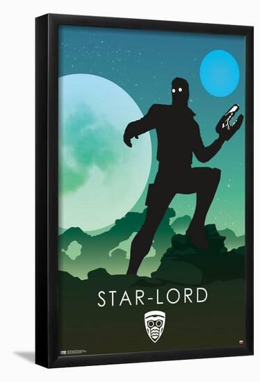 Marvel Heroic Silhouette - Star Lord-Trends International-Framed Poster