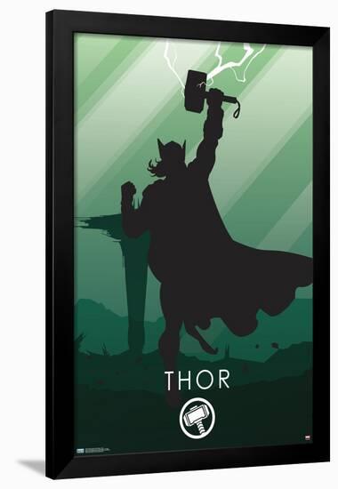 Marvel Heroic Silhouette - Thor-Trends International-Framed Poster