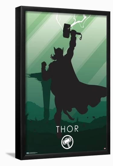 Marvel Heroic Silhouette - Thor-Trends International-Framed Poster