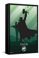 Marvel Heroic Silhouette - Thor-Trends International-Framed Stretched Canvas