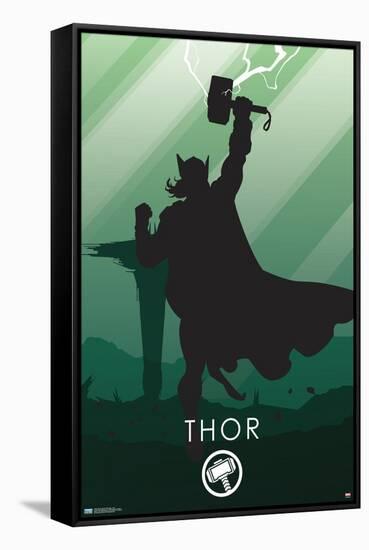 Marvel Heroic Silhouette - Thor-Trends International-Framed Stretched Canvas