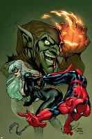 Marvel Knights Spider-Man No.10 Cover: Spider-Man, Black Cat and Green Goblin-Terry Dodson-Lamina Framed Poster