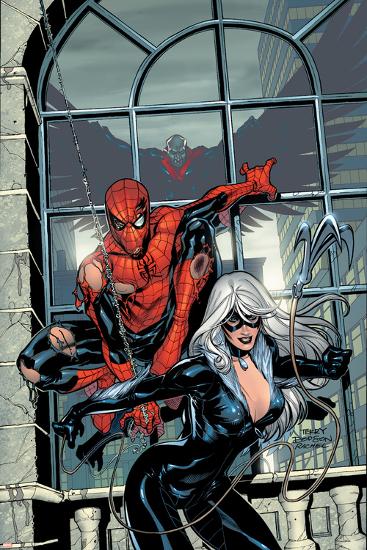 Marvel Knights Spider-Man No.4 Cover: Spider-Man and Black Cat-Terry Dodson-Lamina Framed Poster