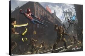 Marvel's Spider-Man 2 - Street Fight with Kraven-Trends International-Stretched Canvas