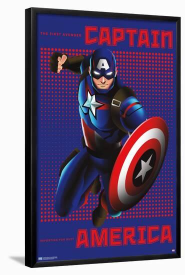 Marvel Shape of a Hero - Captain America-Trends International-Framed Poster