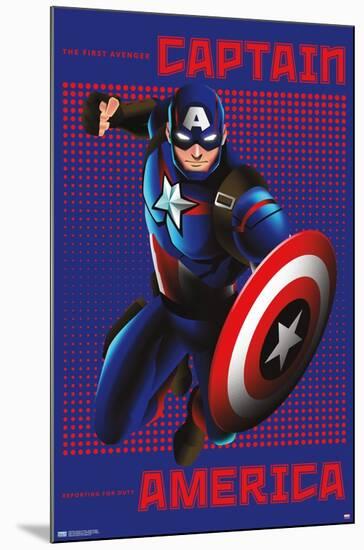 Marvel Shape of a Hero - Captain America-Trends International-Mounted Poster