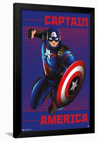 Marvel Shape of a Hero - Captain America-Trends International-Framed Poster