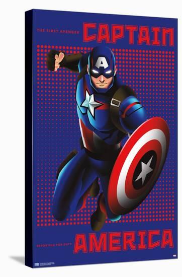 Marvel Shape of a Hero - Captain America-Trends International-Stretched Canvas