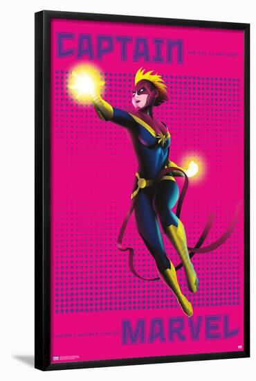 Marvel Shape of a Hero - Captain Marvel-Trends International-Framed Poster