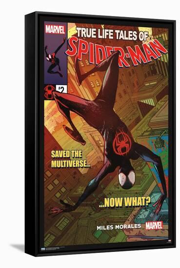 Marvel Spider-Man: Across the Spider-Verse - Now What Cover-Trends International-Framed Stretched Canvas