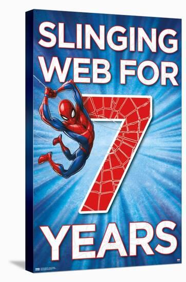 Marvel Spider-Man - Happy 7th Birthday-Trends International-Stretched Canvas