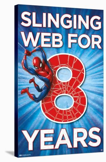 Marvel Spider-Man - Happy 8th Birthday-Trends International-Stretched Canvas