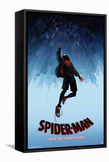 Marvel Spider-Man - Into The Spider-Verse - Falling-Trends International-Framed Stretched Canvas